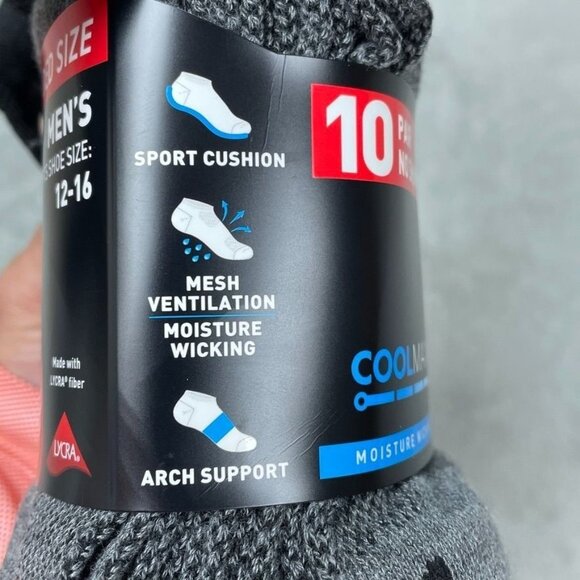 Puma Men’s No Show Socks 10 Pack Size 12-16 Coolmax Moisture-Wicking a0712 - Picture 5 of 9